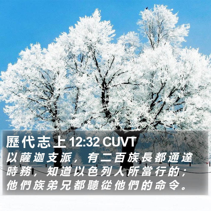 歷 代 志 上 12:32 CUVT Bible Study