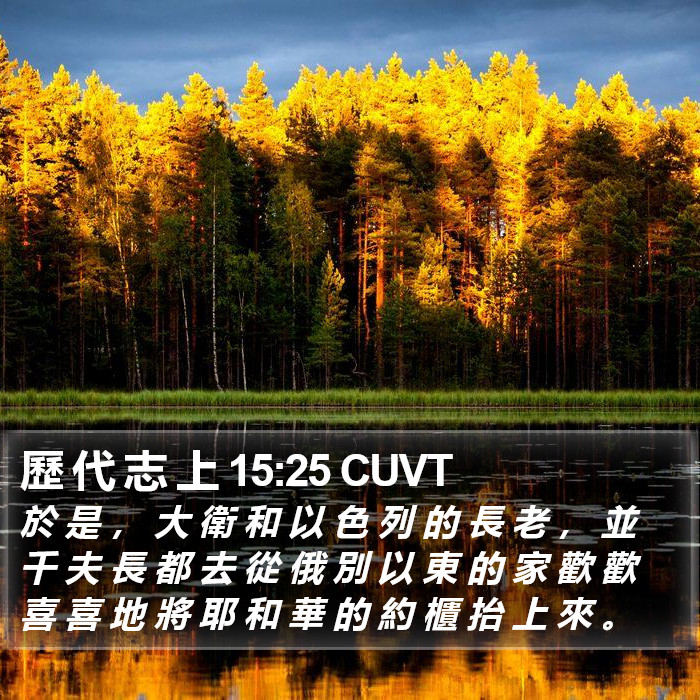 歷 代 志 上 15:25 CUVT Bible Study