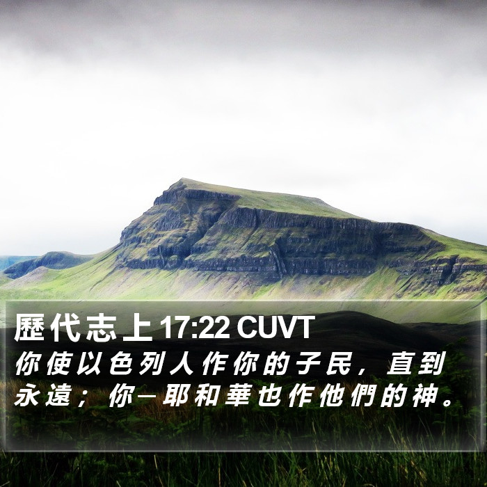 歷 代 志 上 17:22 CUVT Bible Study