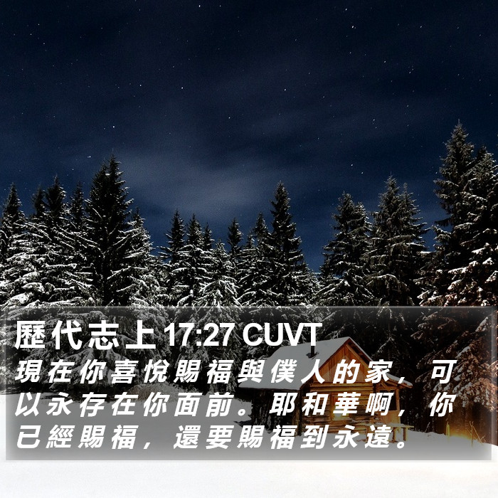 歷 代 志 上 17:27 CUVT Bible Study