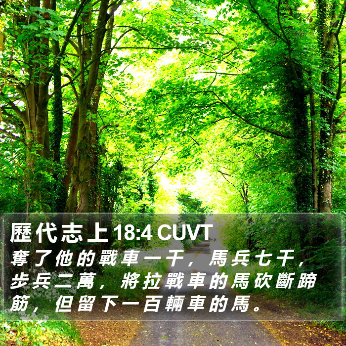 歷 代 志 上 18:4 CUVT Bible Study