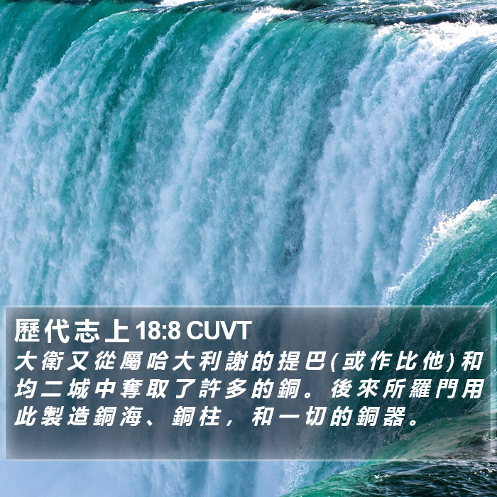 歷 代 志 上 18:8 CUVT Bible Study