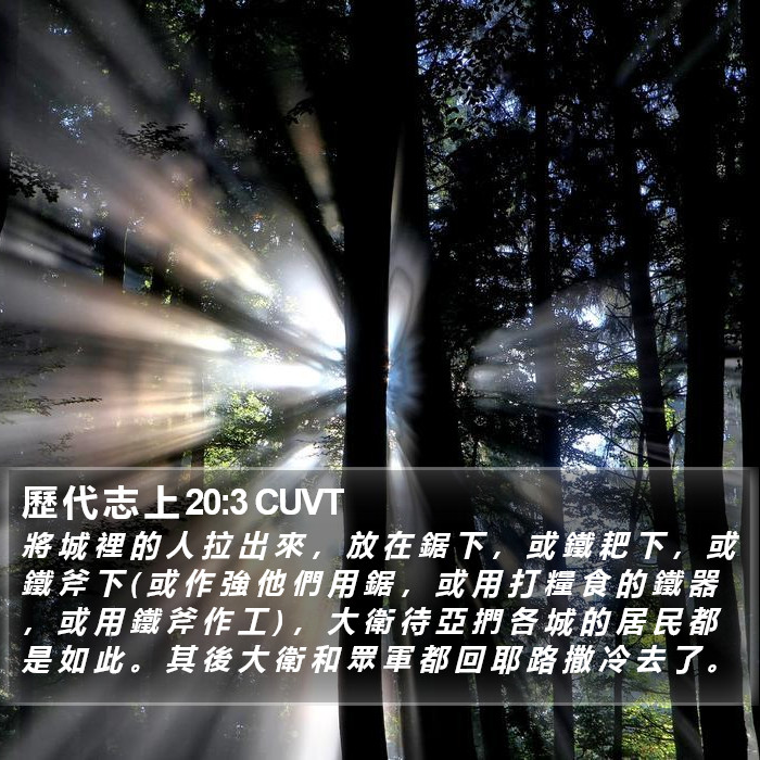 歷 代 志 上 20:3 CUVT Bible Study