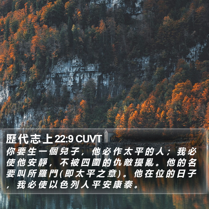 歷 代 志 上 22:9 CUVT Bible Study