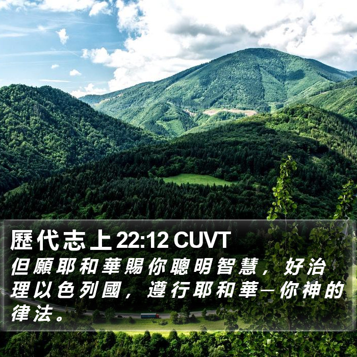 歷 代 志 上 22:12 CUVT Bible Study