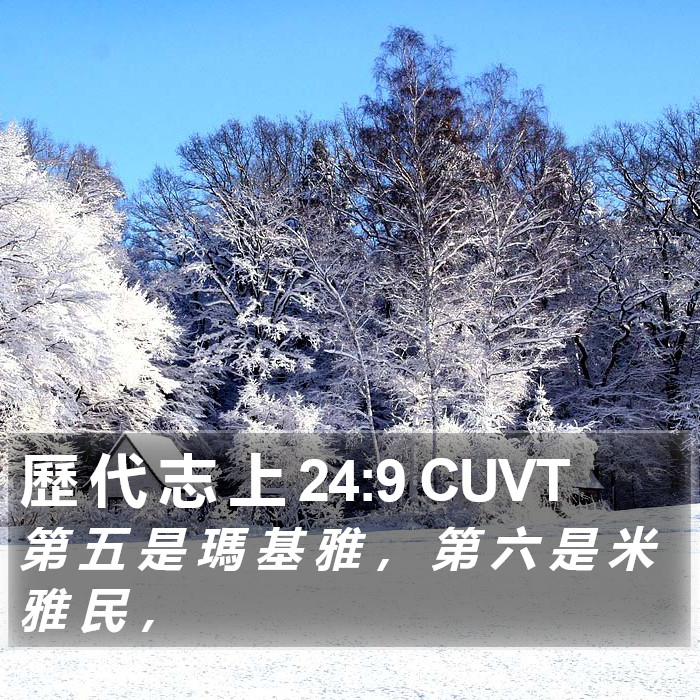 歷 代 志 上 24:9 CUVT Bible Study