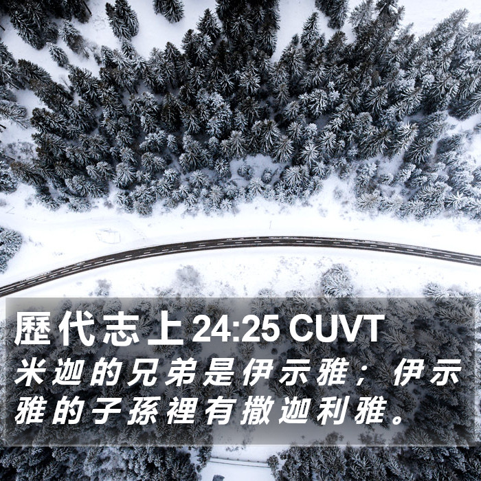 歷 代 志 上 24:25 CUVT Bible Study