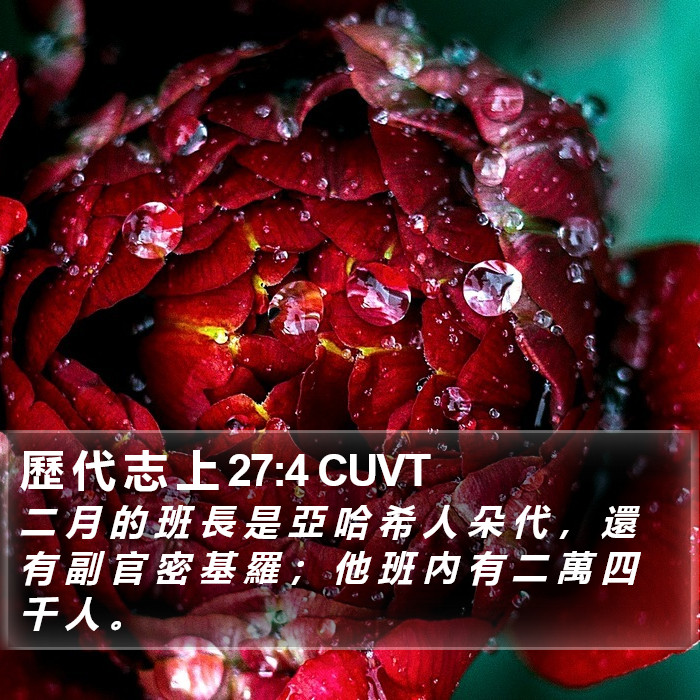 歷 代 志 上 27:4 CUVT Bible Study