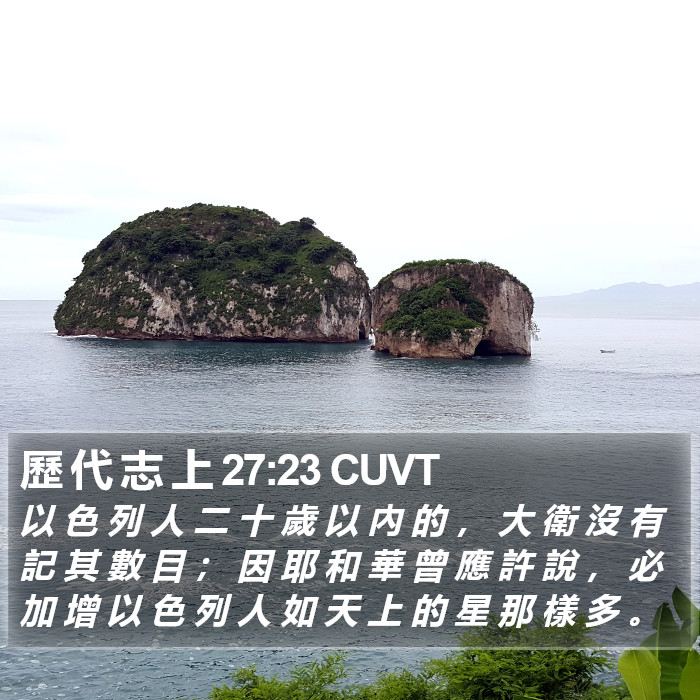 歷 代 志 上 27:23 CUVT Bible Study