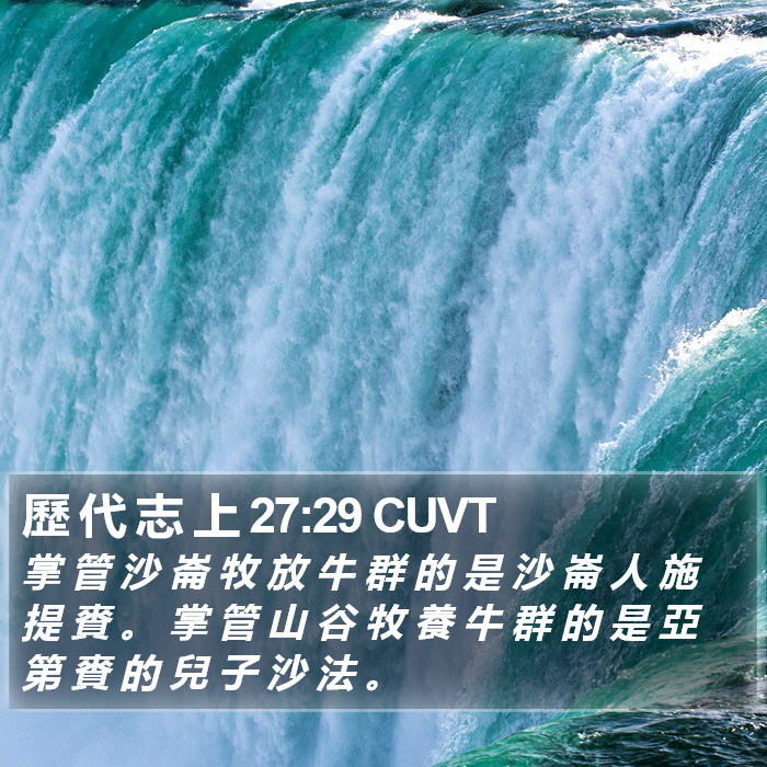 歷 代 志 上 27:29 CUVT Bible Study