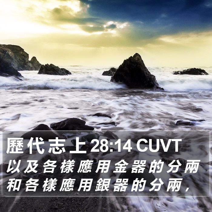 歷 代 志 上 28:14 CUVT Bible Study