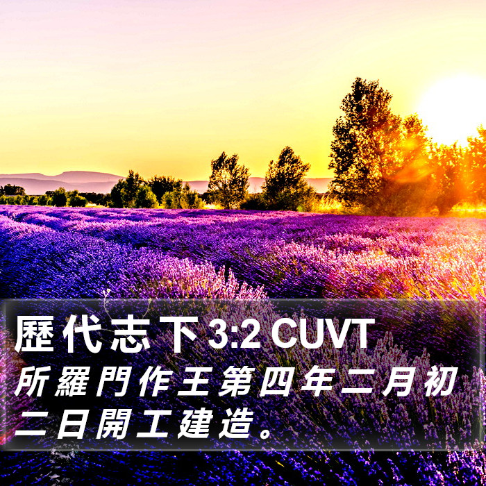 歷 代 志 下 3:2 CUVT Bible Study