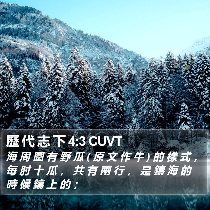 歷 代 志 下 4:3 CUVT Bible Study