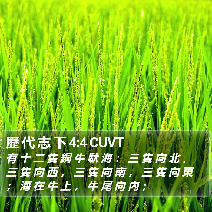歷 代 志 下 4:4 CUVT Bible Study
