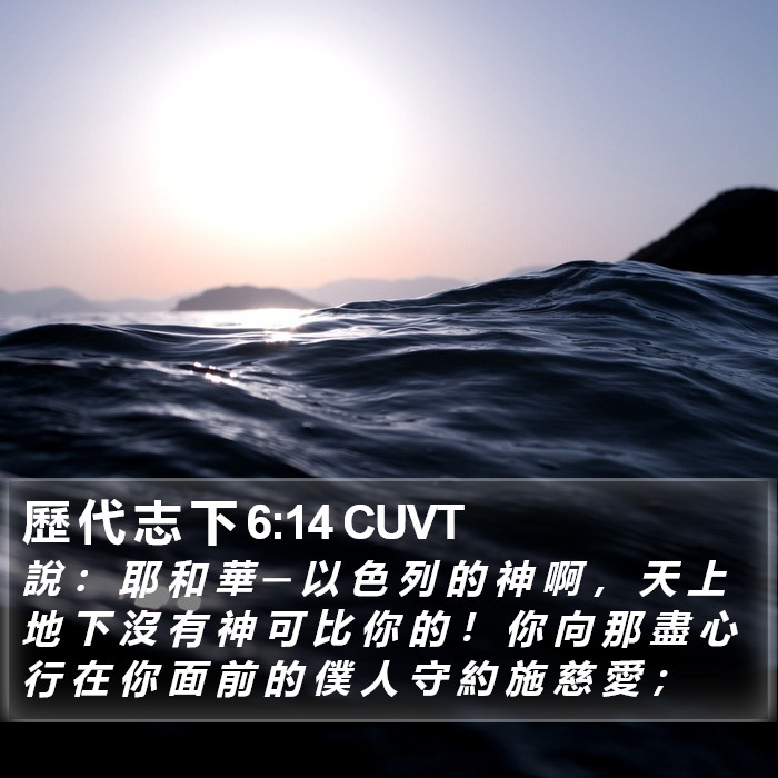 歷 代 志 下 6:14 CUVT Bible Study