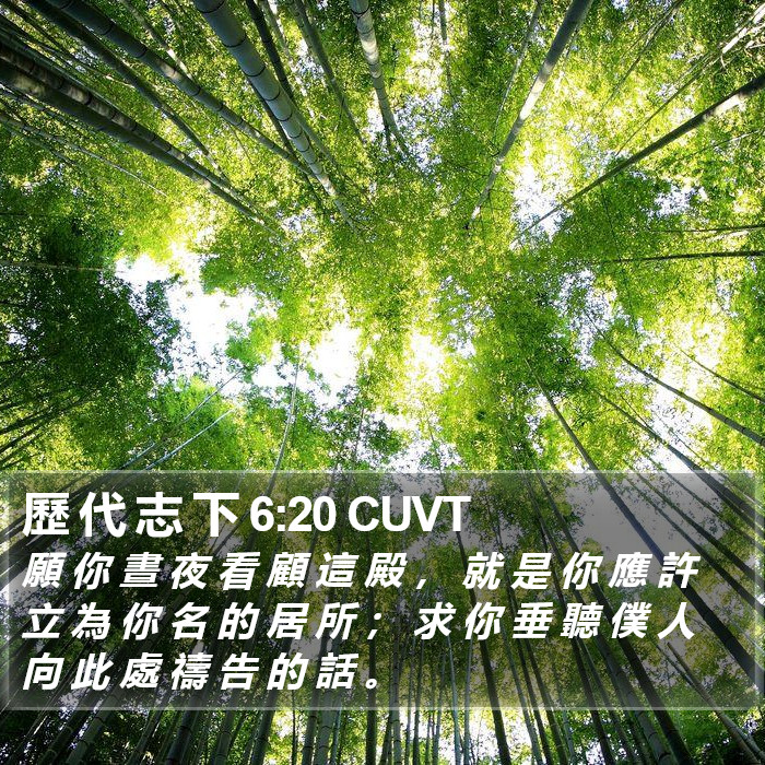歷 代 志 下 6:20 CUVT Bible Study