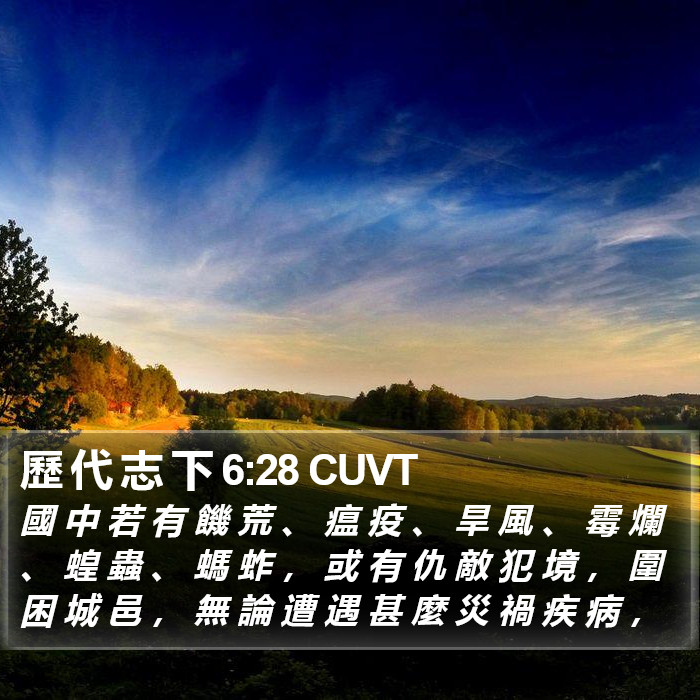 歷 代 志 下 6:28 CUVT Bible Study