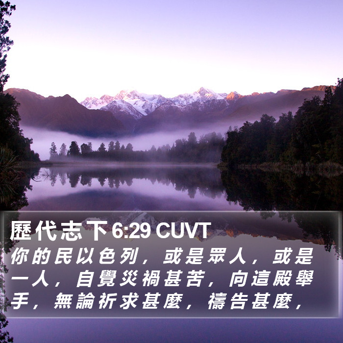 歷 代 志 下 6:29 CUVT Bible Study
