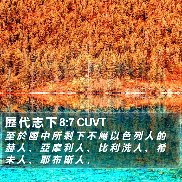歷 代 志 下 8:7 CUVT Bible Study