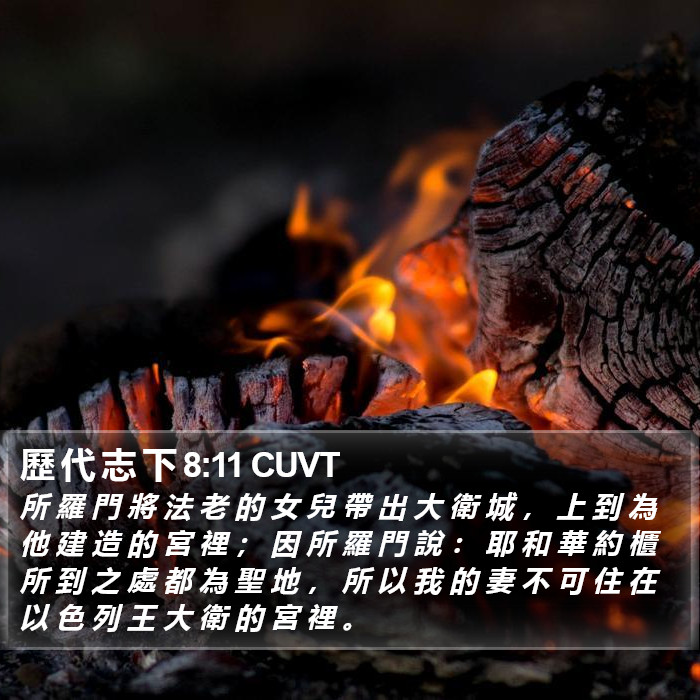 歷 代 志 下 8:11 CUVT Bible Study