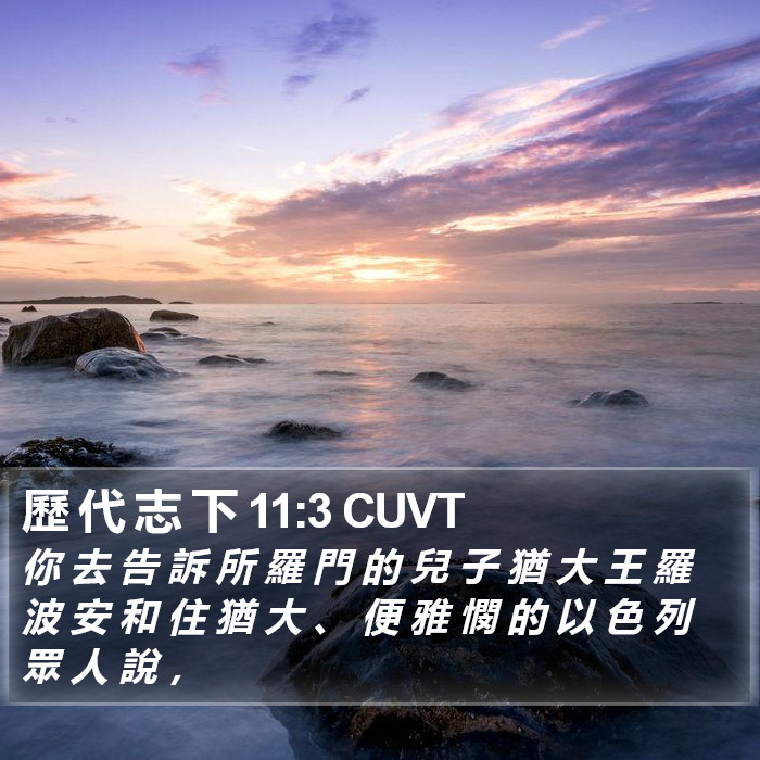 歷 代 志 下 11:3 CUVT Bible Study