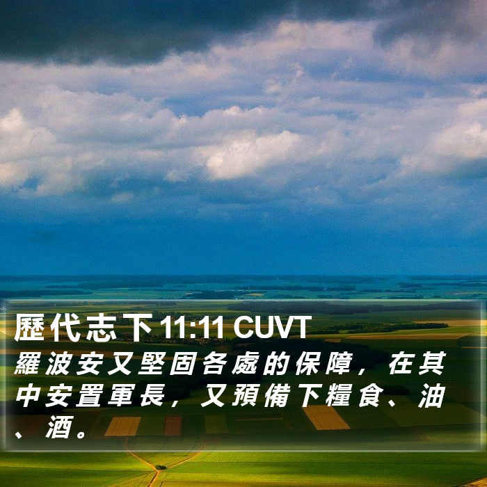 歷 代 志 下 11:11 CUVT Bible Study