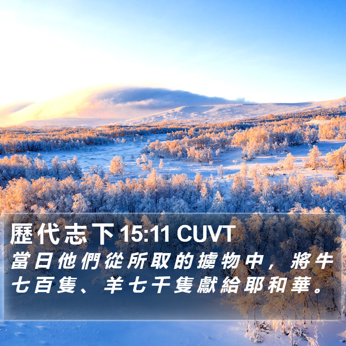 歷 代 志 下 15:11 CUVT Bible Study