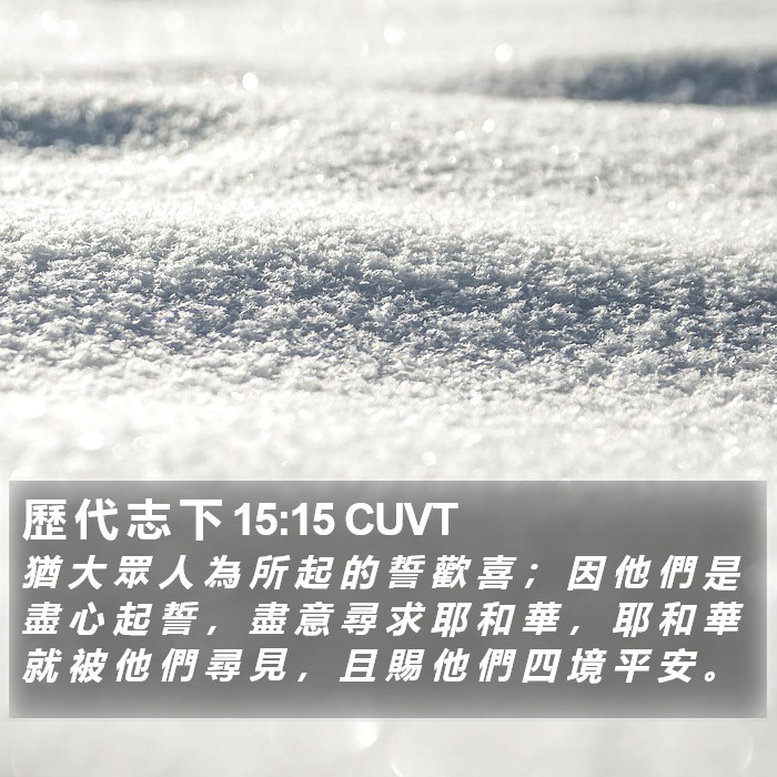 歷 代 志 下 15:15 CUVT Bible Study