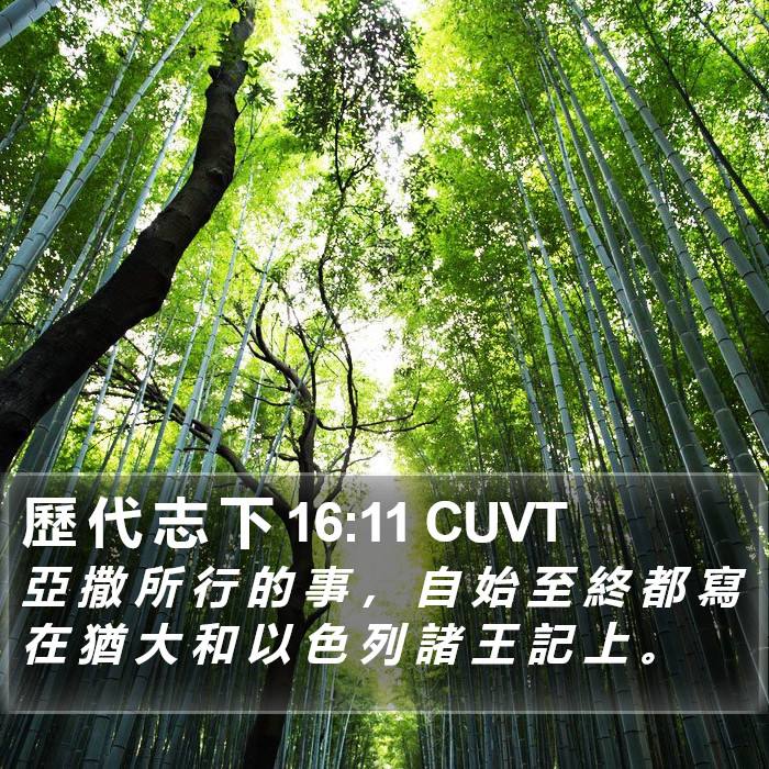 歷 代 志 下 16:11 CUVT Bible Study