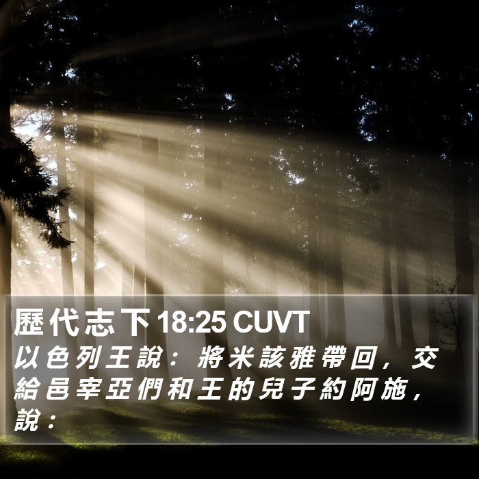 歷 代 志 下 18:25 CUVT Bible Study