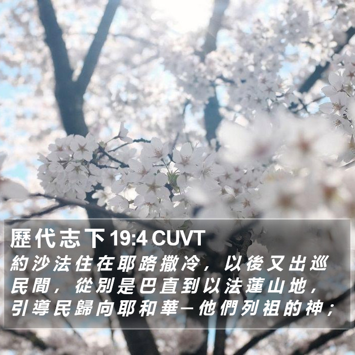 歷 代 志 下 19:4 CUVT Bible Study