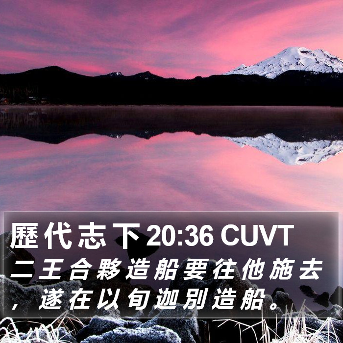 歷 代 志 下 20:36 CUVT Bible Study