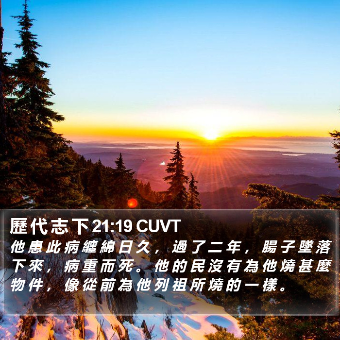 歷 代 志 下 21:19 CUVT Bible Study