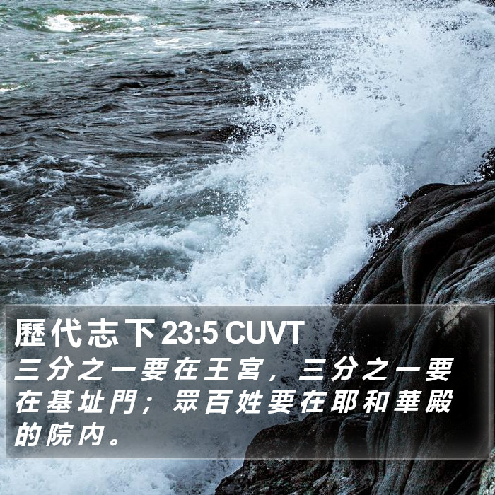 歷 代 志 下 23:5 CUVT Bible Study