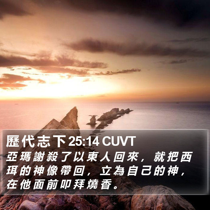 歷 代 志 下 25:14 CUVT Bible Study