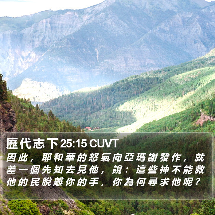 歷 代 志 下 25:15 CUVT Bible Study