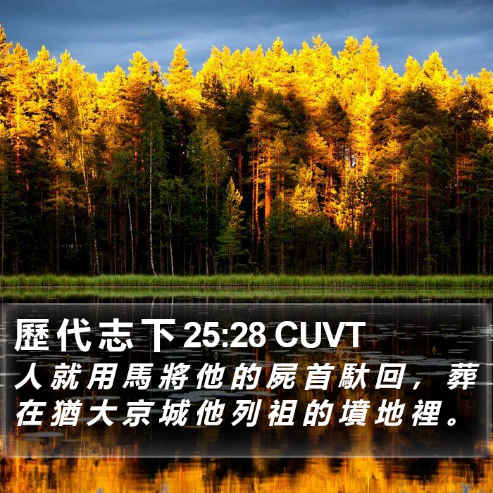 歷 代 志 下 25:28 CUVT Bible Study