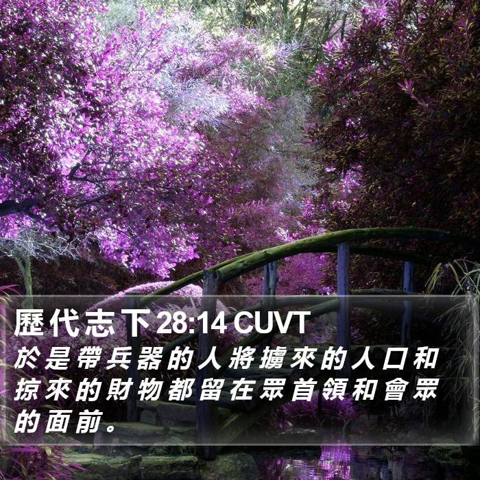 歷 代 志 下 28:14 CUVT Bible Study