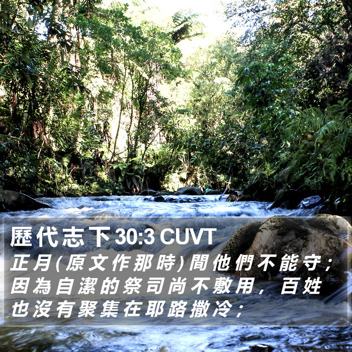 歷 代 志 下 30:3 CUVT Bible Study