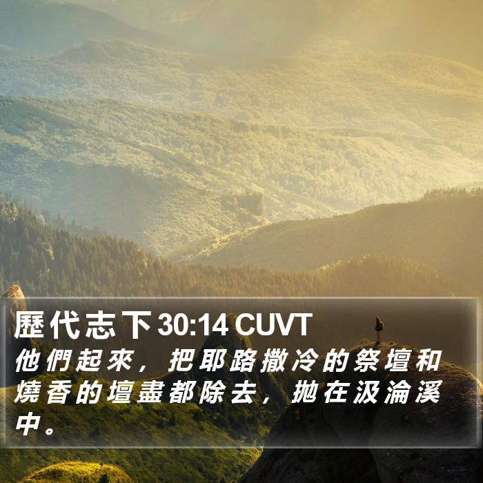 歷 代 志 下 30:14 CUVT Bible Study