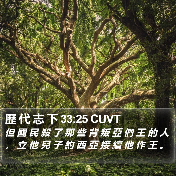 歷 代 志 下 33:25 CUVT Bible Study