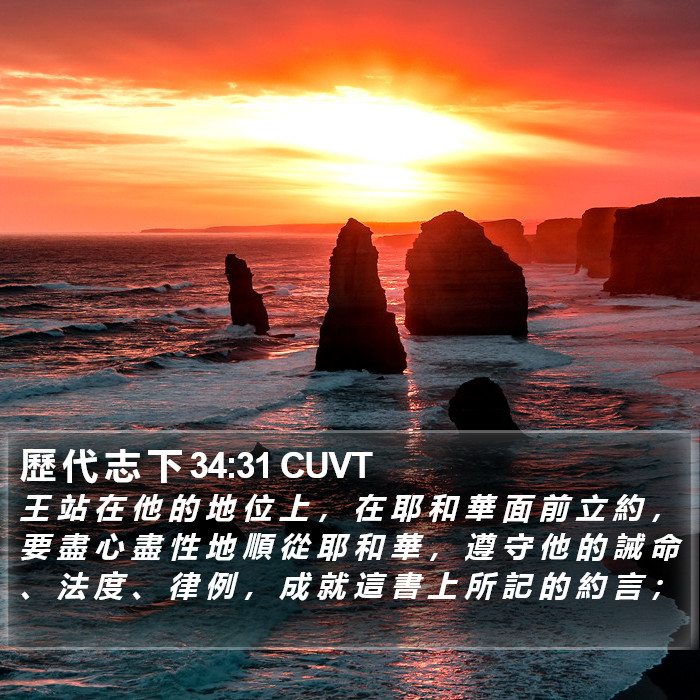 歷 代 志 下 34:31 CUVT Bible Study
