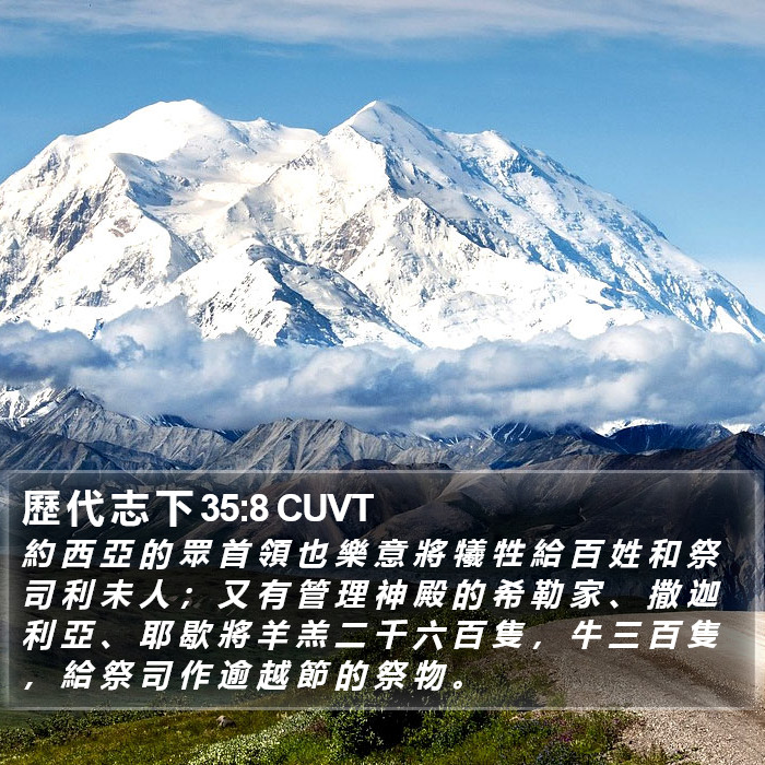 歷 代 志 下 35:8 CUVT Bible Study