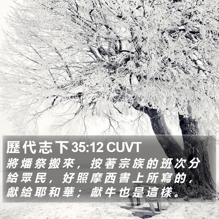 歷 代 志 下 35:12 CUVT Bible Study