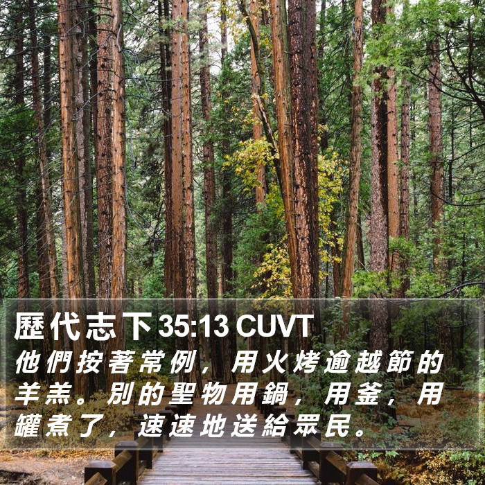 歷 代 志 下 35:13 CUVT Bible Study