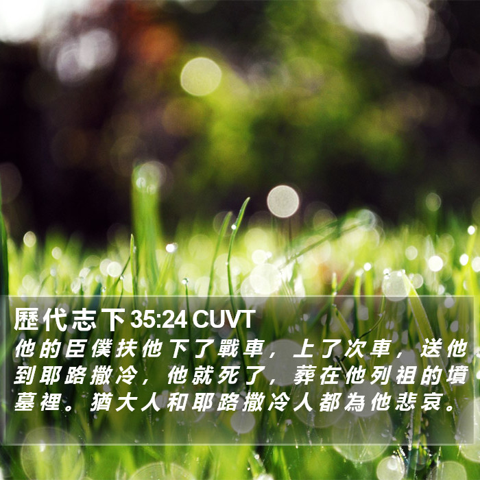 歷 代 志 下 35:24 CUVT Bible Study