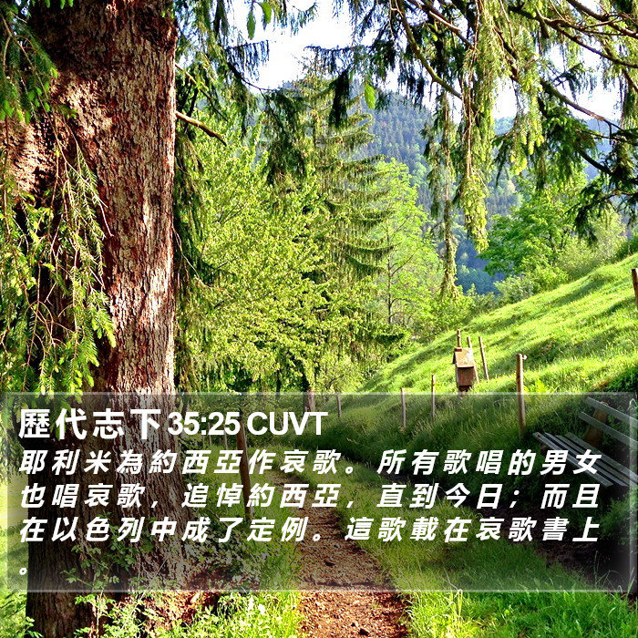 歷 代 志 下 35:25 CUVT Bible Study