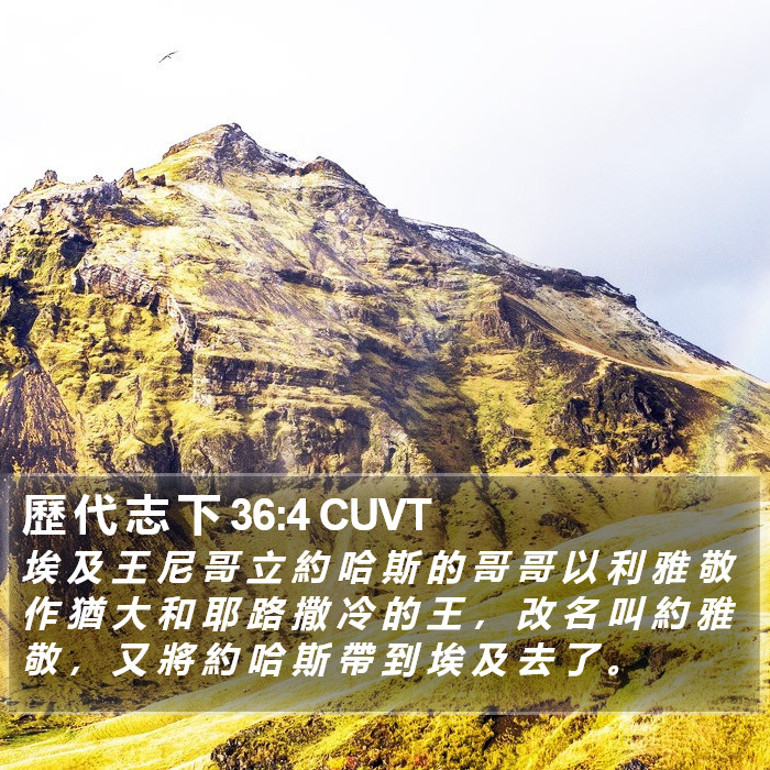 歷 代 志 下 36:4 CUVT Bible Study