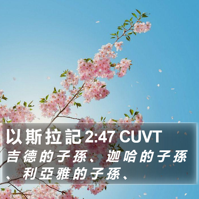 以 斯 拉 記 2:47 CUVT Bible Study