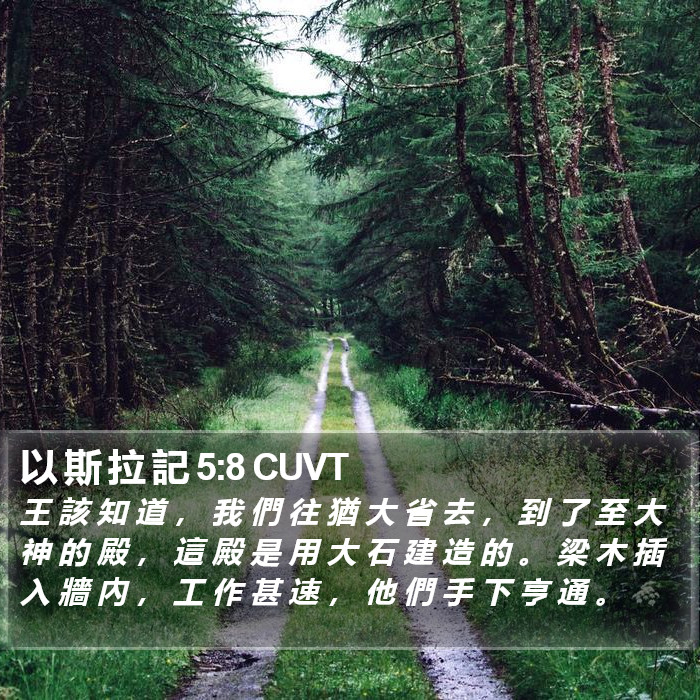 以 斯 拉 記 5:8 CUVT Bible Study